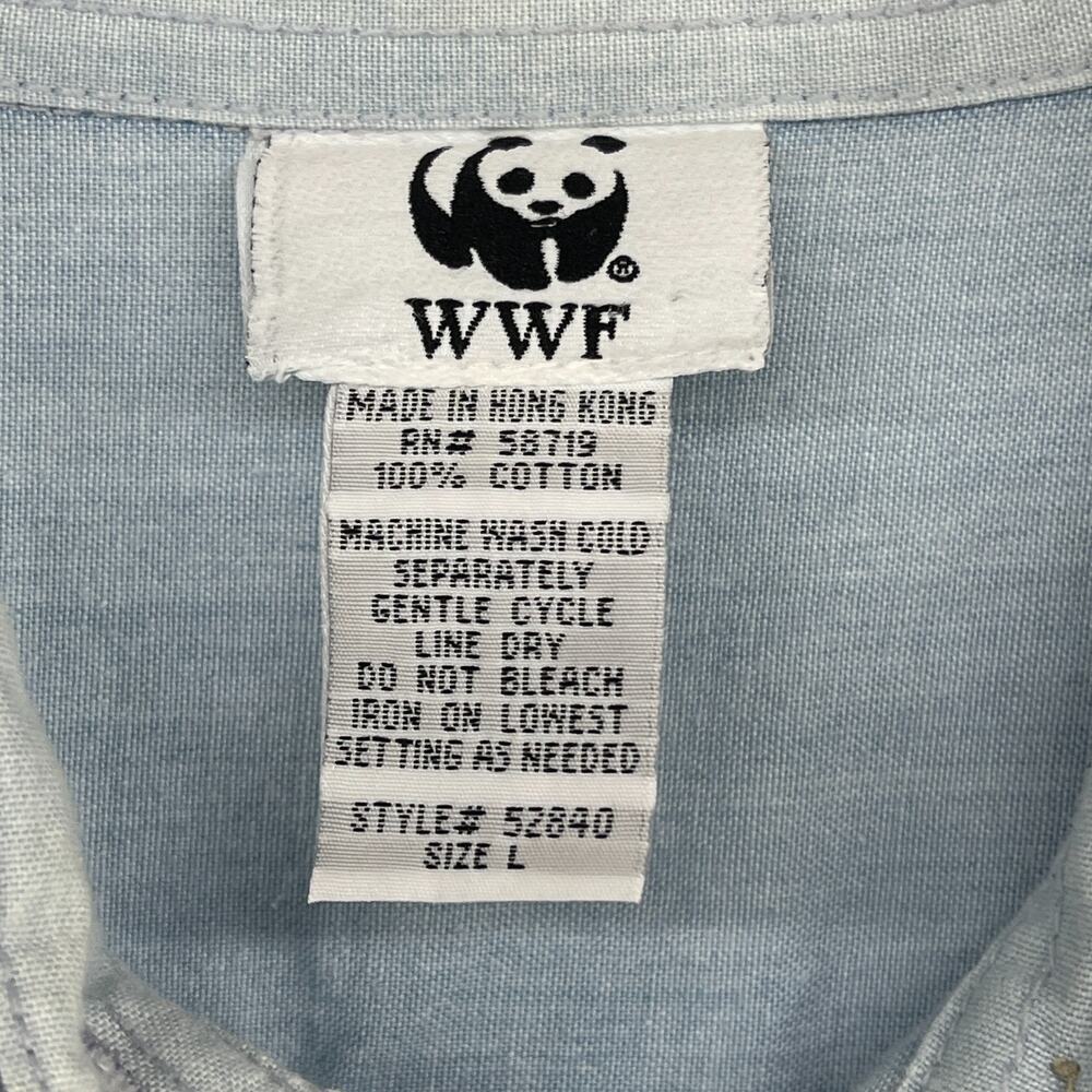 WWF Shirt Women L World Wildlife Fund 80s Nature Endangered Species Panda VTG HK - Picture 5 of 11